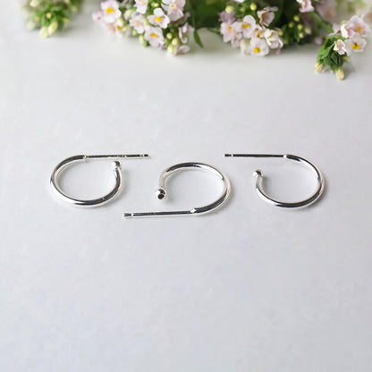 Solid 925 Sterling Silver Earwire Hoop with Bead Pin, Hypoallergenic Round Earring Hooks, Nickel Free Findings Wholesale Jewelry Accessories