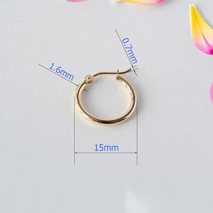 18K Gold Huggie Earring Hooks, AU750 Yellow Hoop Ear Wire, DIY Latch Back Jewelry Connectors, Solid Making Accessories, Wholesale Findings