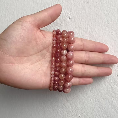 Sunstone gemstone stretch bracelet, 6-12mm