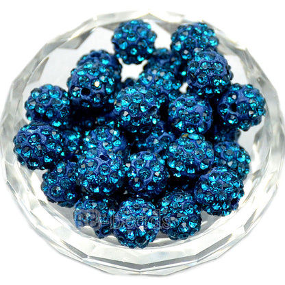 20pcs Crystal Rhinestone Disco Ball Clay Beads, 6-12mm