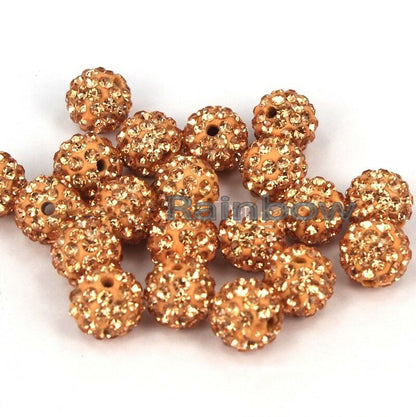 20pcs Crystal Rhinestone Disco Ball Clay Beads, 6-12mm