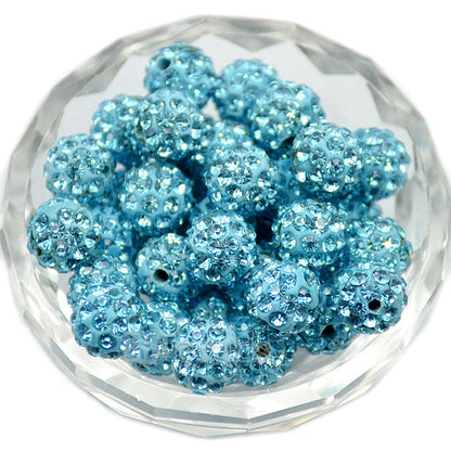 20pcs Crystal Rhinestone Disco Ball Clay Beads, 6-12mm