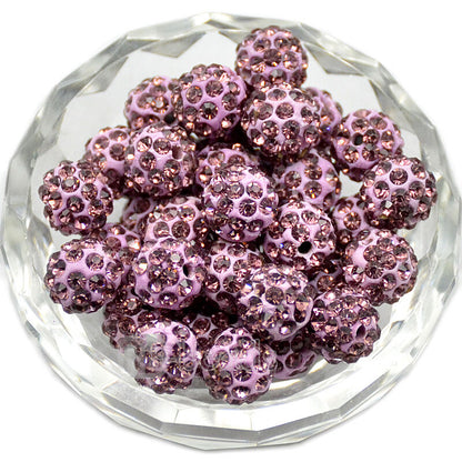 20pcs Crystal Rhinestone Disco Ball Clay Beads, 6-12mm