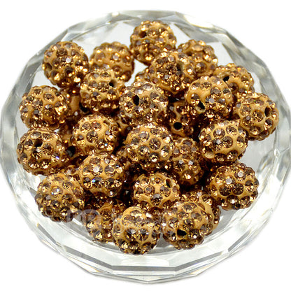 20pcs Crystal Rhinestone Disco Ball Clay Beads, 6-12mm