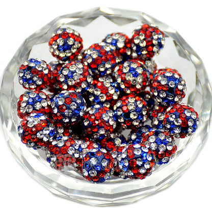 20pcs Crystal Rhinestone Disco Ball Clay Beads, 6-12mm