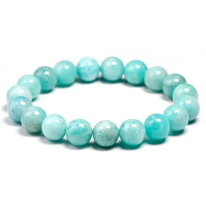 Blue amazonite gemstone stretch bracelet, 4-12mm