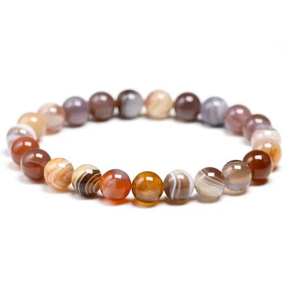 Botswana Agate Gemstone Stretch Bracelet, 4mm