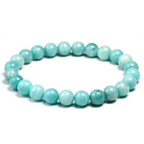 Blue amazonite gemstone stretch bracelet, 4-12mm