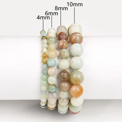 Multicolor Amazonite Gemstone Stretch Bracelet, 4-12mm