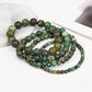 African turquoise gemstone stretch bracelet, 4-12mm