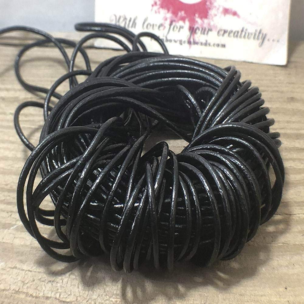 10/100 meters Black Genuine Leather Cord (Thread, wire) 