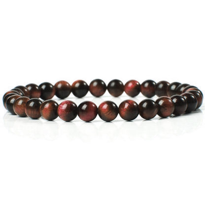 Red tiger eye gemstone stretch bracelet,  4-12mm
