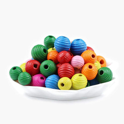 30pcs Beehive Wooden Beads, large hole Eco-Friendly Mixed beads Thread For Jewelry Making fprCrafts Kids Toys 16/12mm 