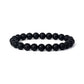 Matte black onyx (agate) gemstone stretch bracelet, 6-12mm