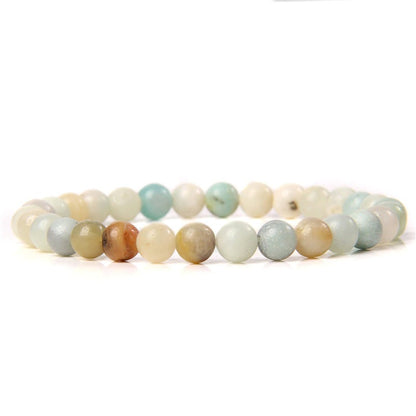 Multicolor Amazonite Gemstone Stretch Bracelet, 4-12mm