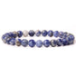 Blue spot jasper gemstone stretch bracelet, 4-12mm