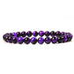 Purple tiger eye gemstone stretch bracelet,  6-12mm