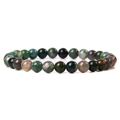 Indian agate gemstone stretch bracelet, 4-12mm