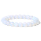 White opalite gemstone stretch bracelet, 4-12mm