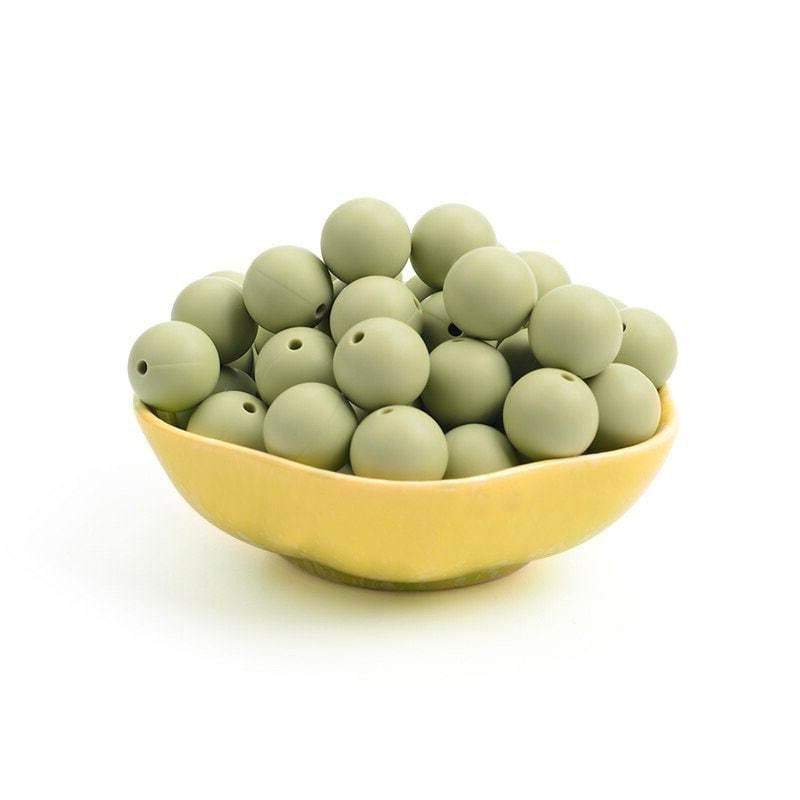 9 12 15 19mm light green Silicone Beads, BPA Safe Round Silicone Food Grade Beads For DIY jewelry making 