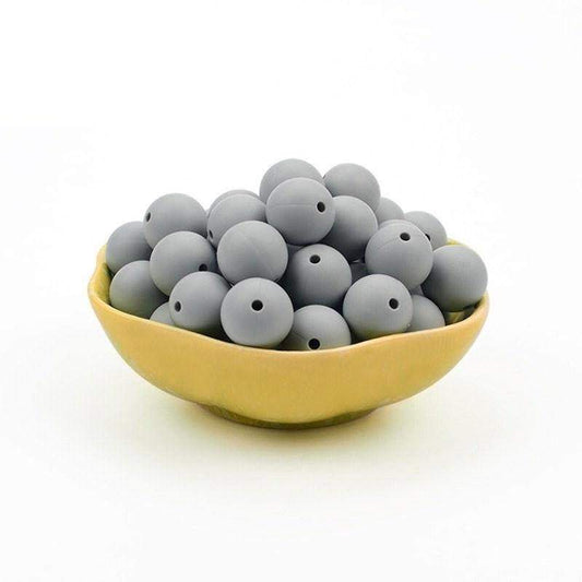 9 12 15 19mm light grey Silicone Beads, BPA Safe Round Silicone Food Grade Beads For DIY jewelry making 