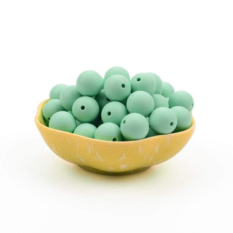 9 12 15 19mm Mint green Silicone Beads, BPA Safe Round Silicone Food Grade Beads For DIY jewelry making 