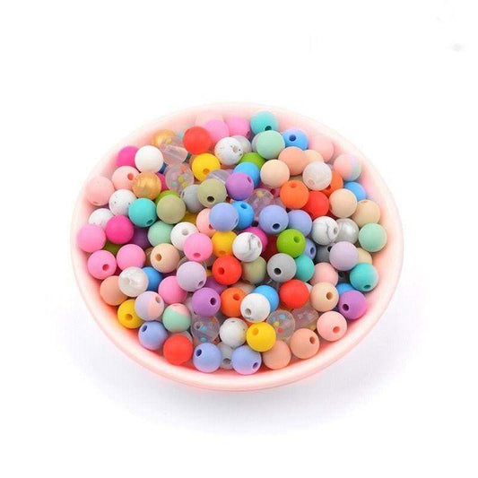 9 12 15 19mm Mixed Silicone Beads, BPA Safe Round Silicone Food Grade Beads For DIY jewelry making 