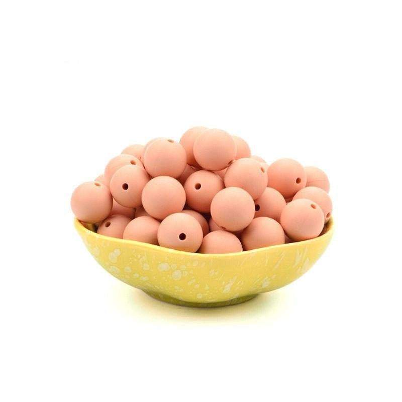 9 12 15 19mm Peachy Pink Silicone Beads, BPA Safe Round Silicone Food Grade Beads For DIY jewelry making 