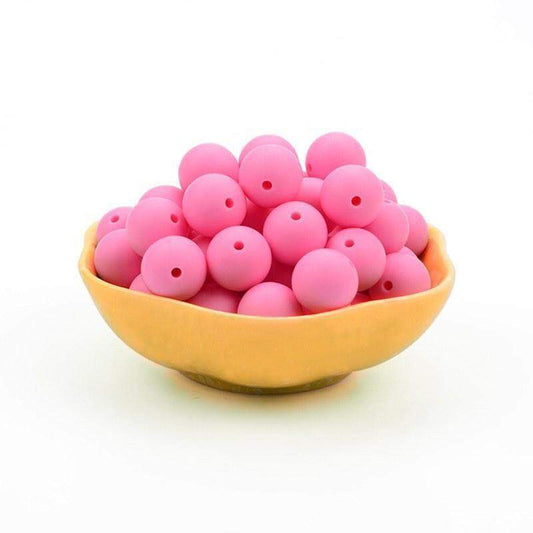 9 12 15 19mm Pink Silicone Beads, BPA Safe Round Silicone Food Grade Beads For DIY jewelry making 