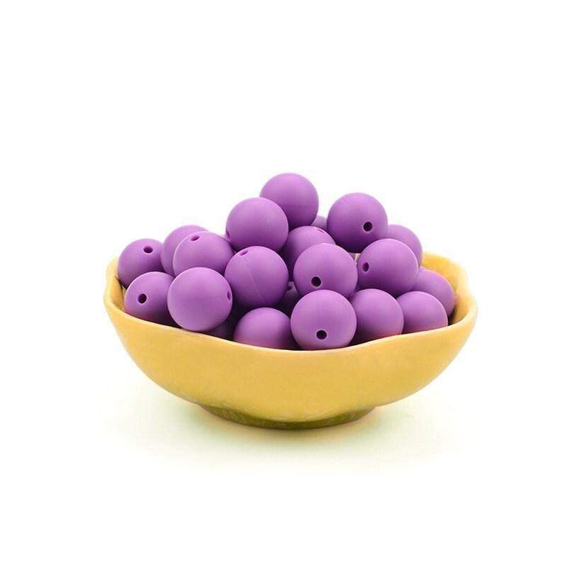 9 12 15 19mm Purple Silicone Beads, BPA Safe Round Silicone Food Grade Beads For DIY jewelry making 