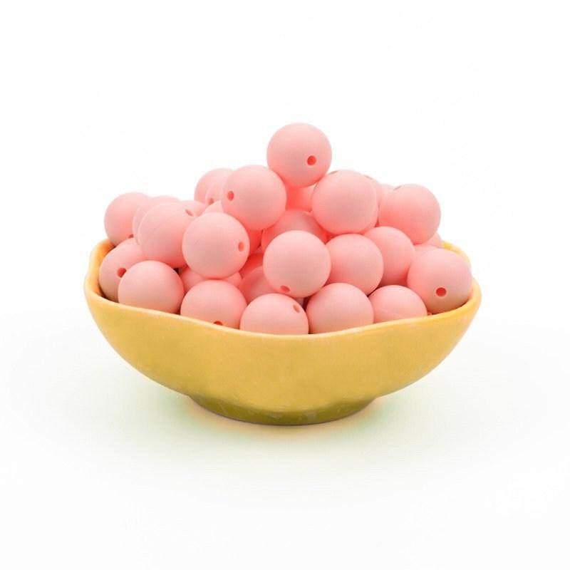 9 12 15 19mm Rose Pink Silicone Beads, BPA Safe Round Silicone Food Grade Beads For DIY jewelry making 