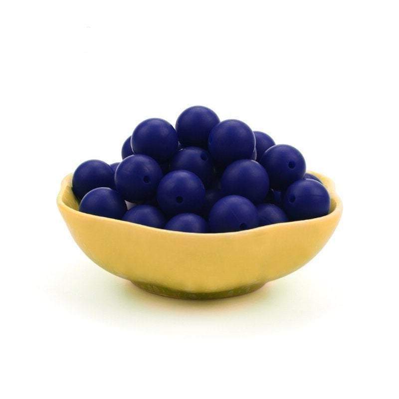 9 12 15 19mm Royal navy blue Silicone Beads, BPA Safe Round Silicone Food Grade Beads For DIY jewelry making 