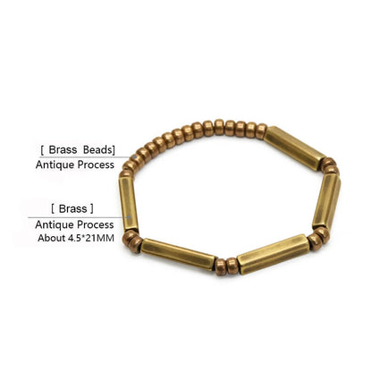 Street Punk Brass Handmade Stretch Bracelet