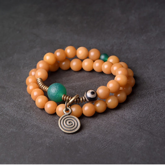 Dreifarbiges natürliches Bodhi-Samen-Armband