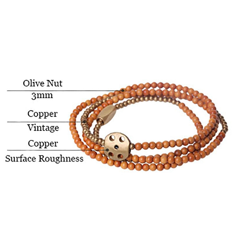 Olive Nut Vajra Bracelet, Eco-Friendly Jewelry