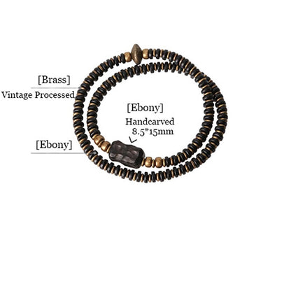 MultiLayer Ebony Wood Bead and Copper Bracelet