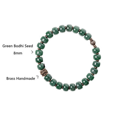 Bracelet extensible en perles Bodhi vertes