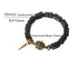 Black Ebony Wood Beads Bracelet With Design Brass Charm