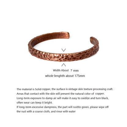 Hammered Solid Copper Vintage Cuff Bracelet