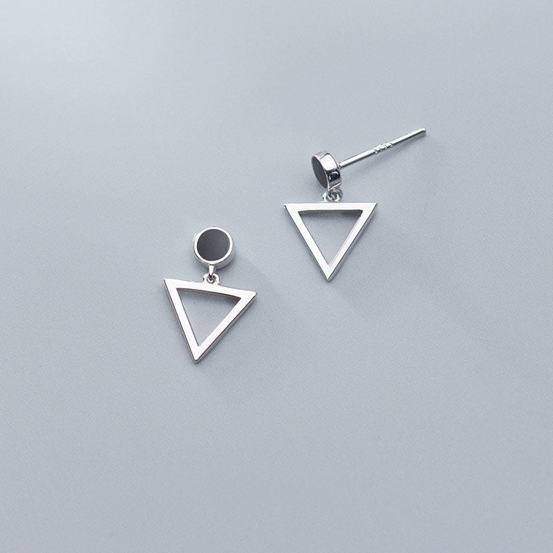Geometric Triangle Dangle Earring