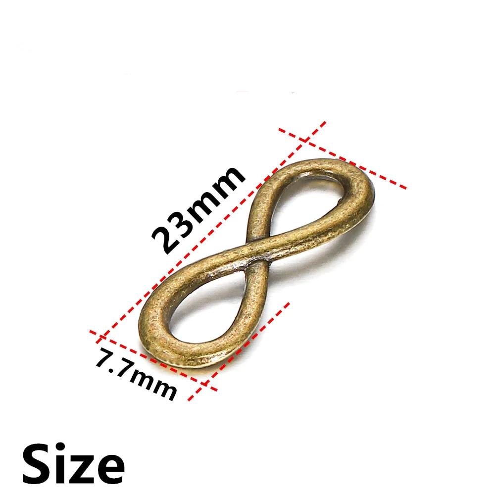 30Pcs 8x23mm Tibetan Infinity Link Symbol Pendants