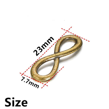 30 Stück 8 x 23 mm tibetische Unendlichkeits-Link-Symbol-Anhänger