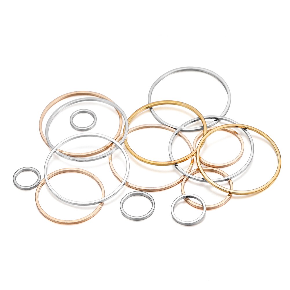 8-40mm Brass Closed Ring Earring Wires Hoops, 20-50pcs