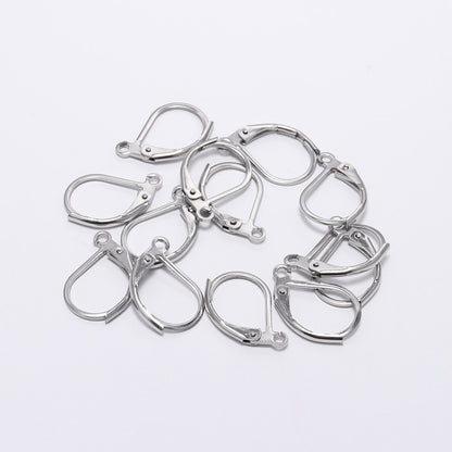 Stainless Steel Hoop Open Earrings Base, 15-50mm