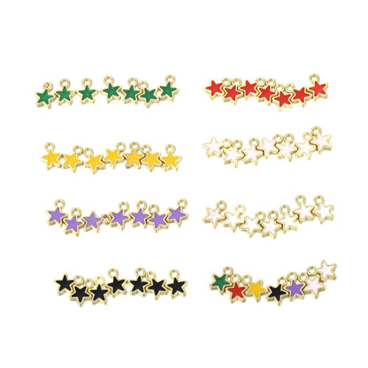 Metal Mini Stars Pendant, 50Pcs