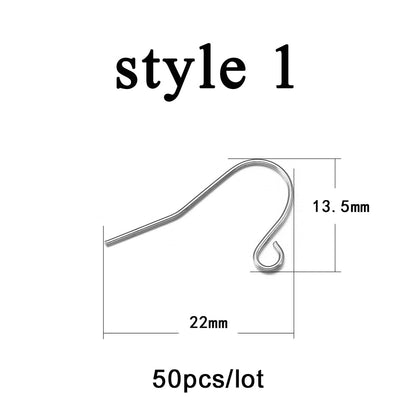 Hypoallergenic Stainless Steel Earring Hooks, 20-50pcs