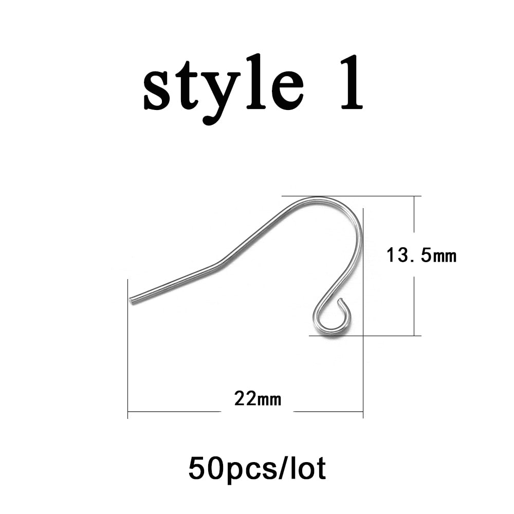 Hypoallergenic Stainless Steel Earring Hooks, 20-50pcs