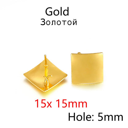 7 Styles Plated Geometric Polygonal Earring Stud Posts, 10pair - Lot