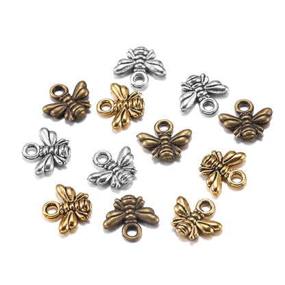 40pcs Antique Tone Bee Charm Pendants