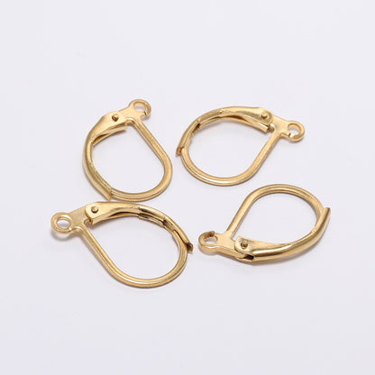 Stainless Steel Hoop Open Earrings Base, 15-50mm